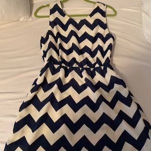 Navy chevron dress